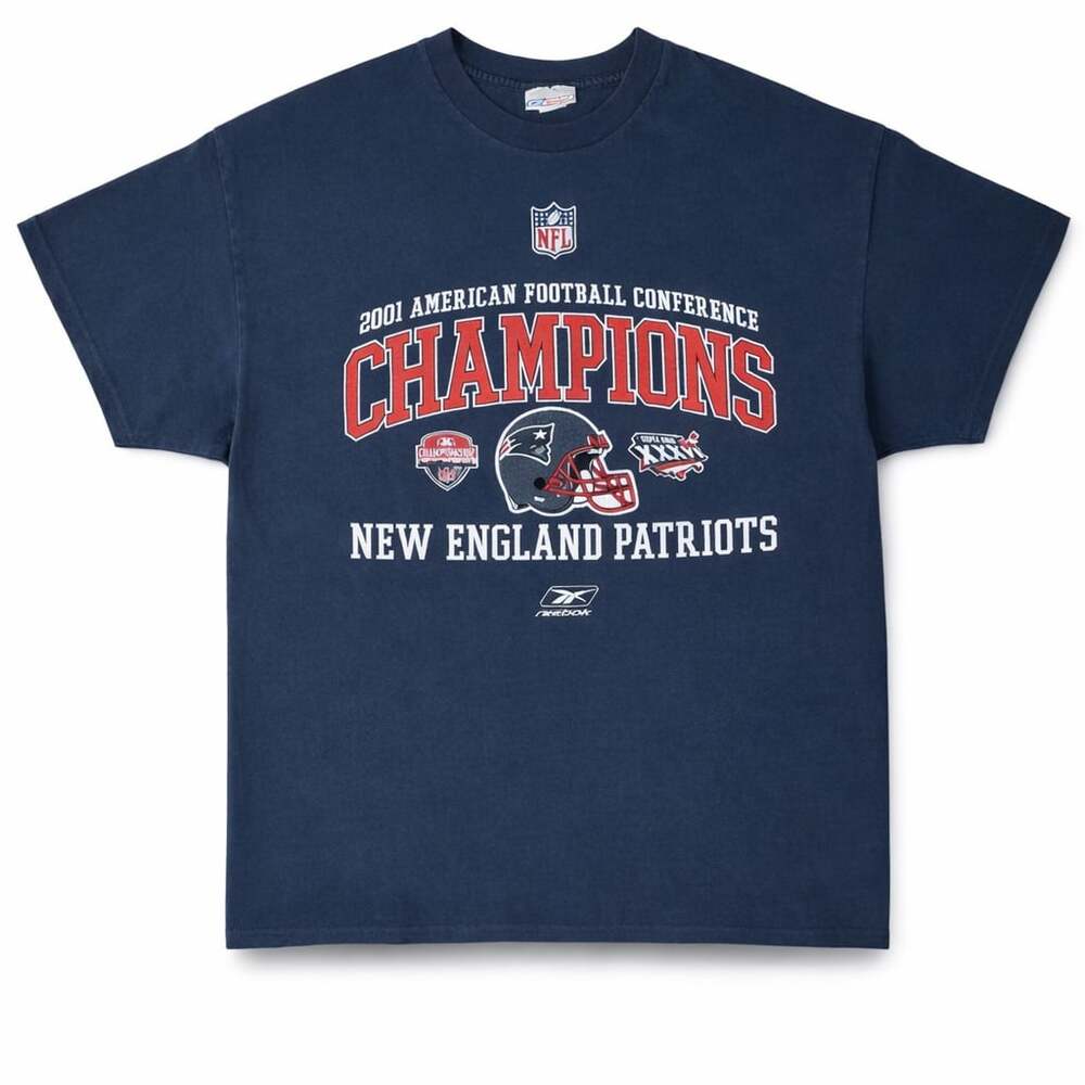 Vintage 2001 New England Patriots AFC Champions Reebok T-Shirt Size XL
